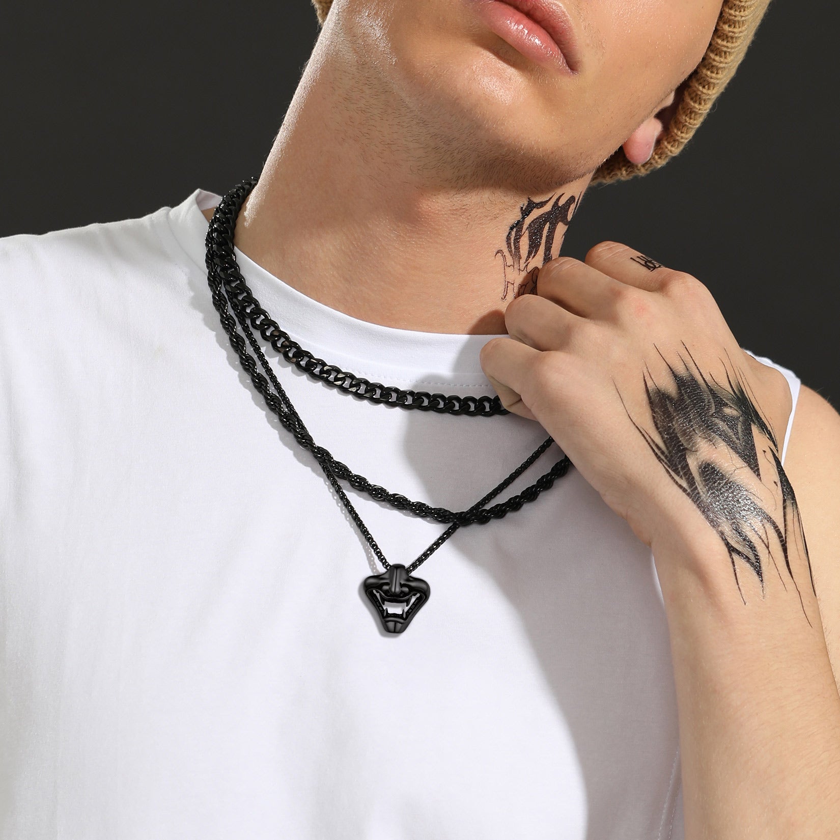 Flash Sale Gothic Devil Joker Necklace for Men