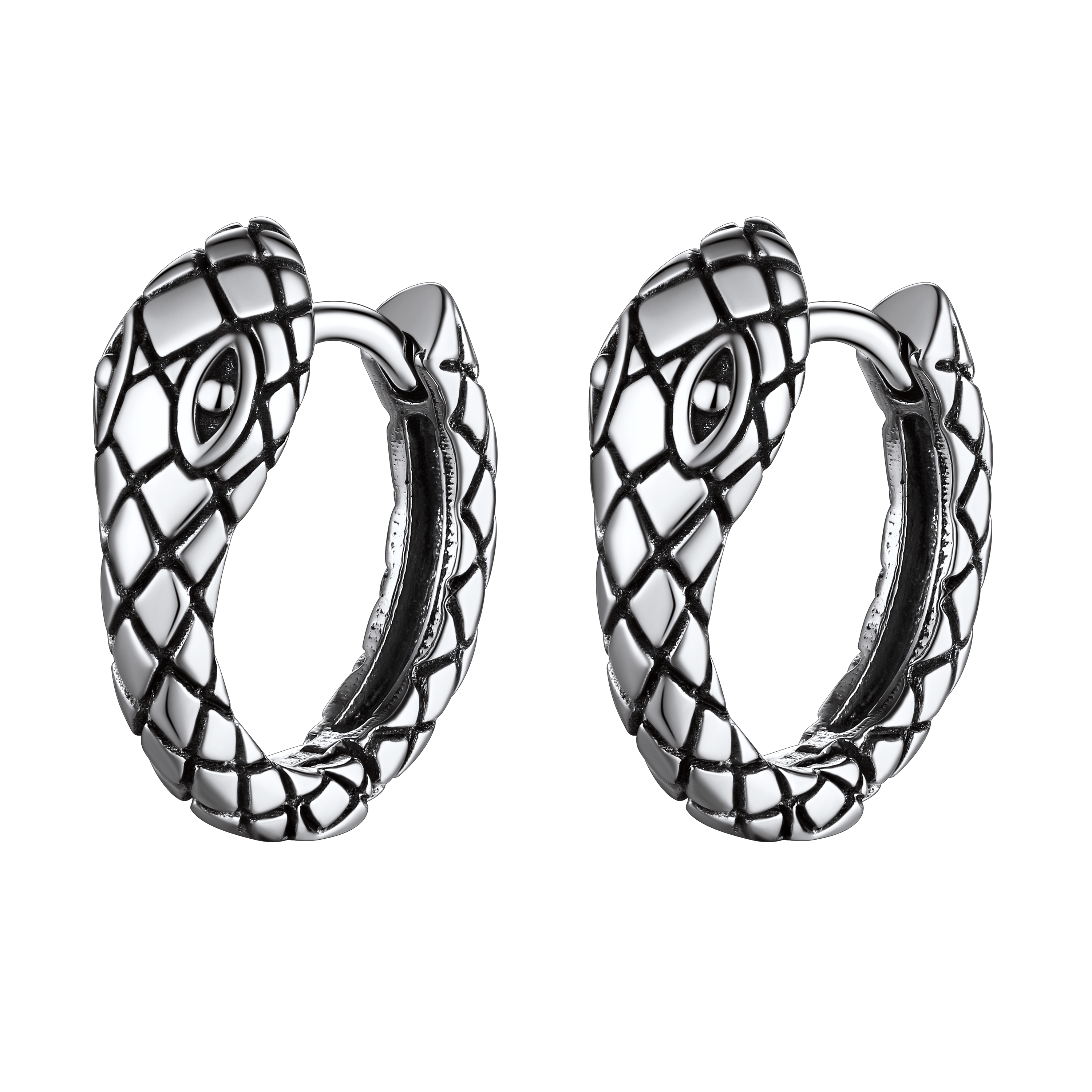 Gothic Snake Huggie Hoop Earrings for Men Women