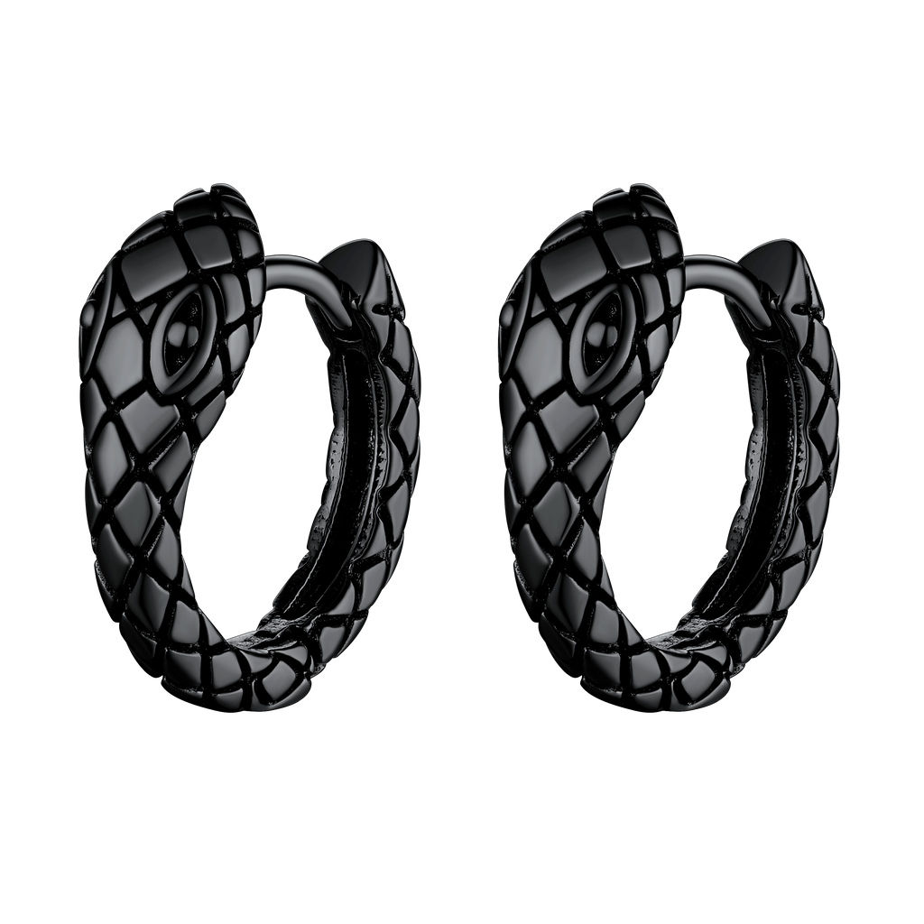 Gothic Snake Huggie Hoop Earrings for Men Women