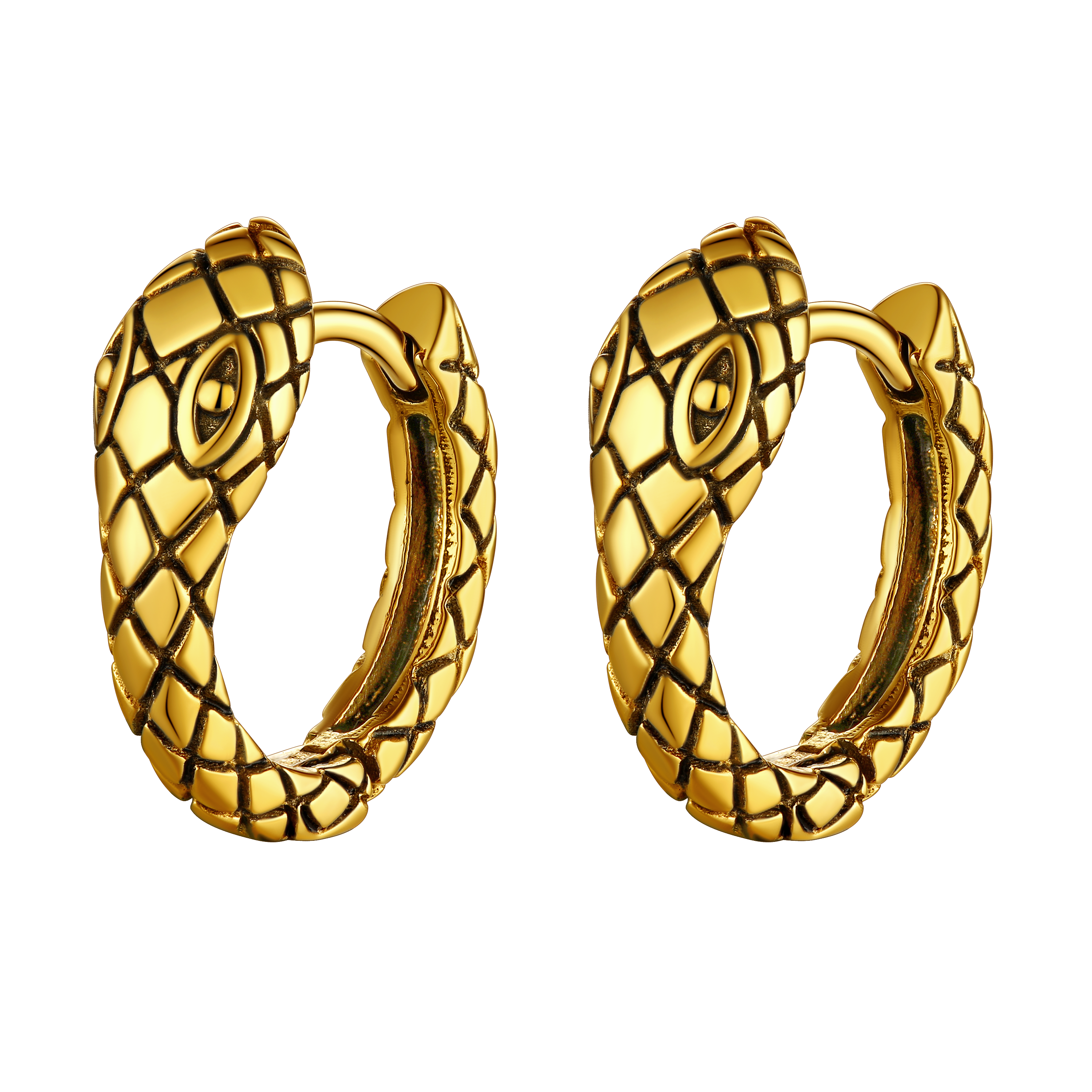 Gothic Snake Huggie Hoop Earrings for Men Women