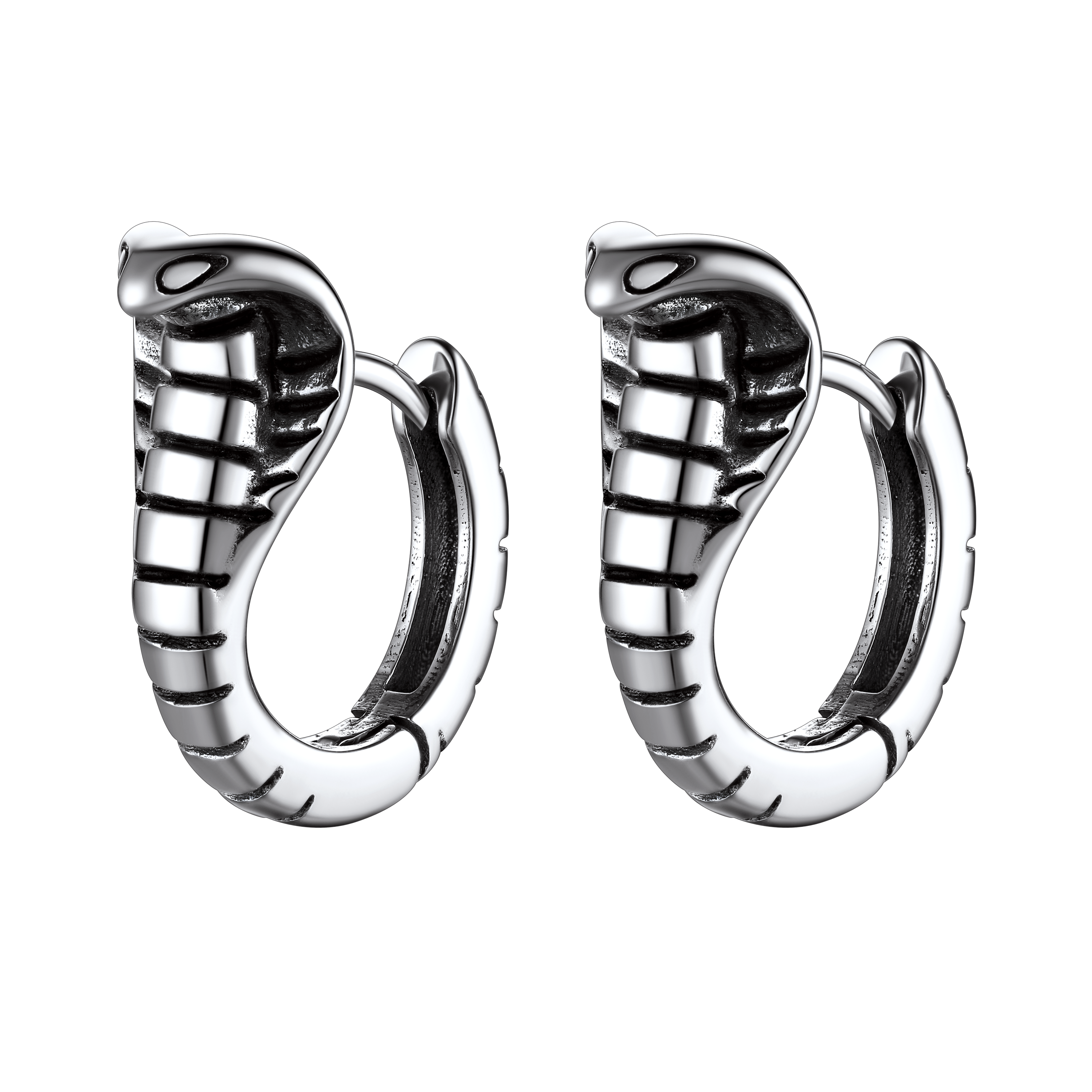 Gothic Punk Snake Hoop Earrings for Men Women