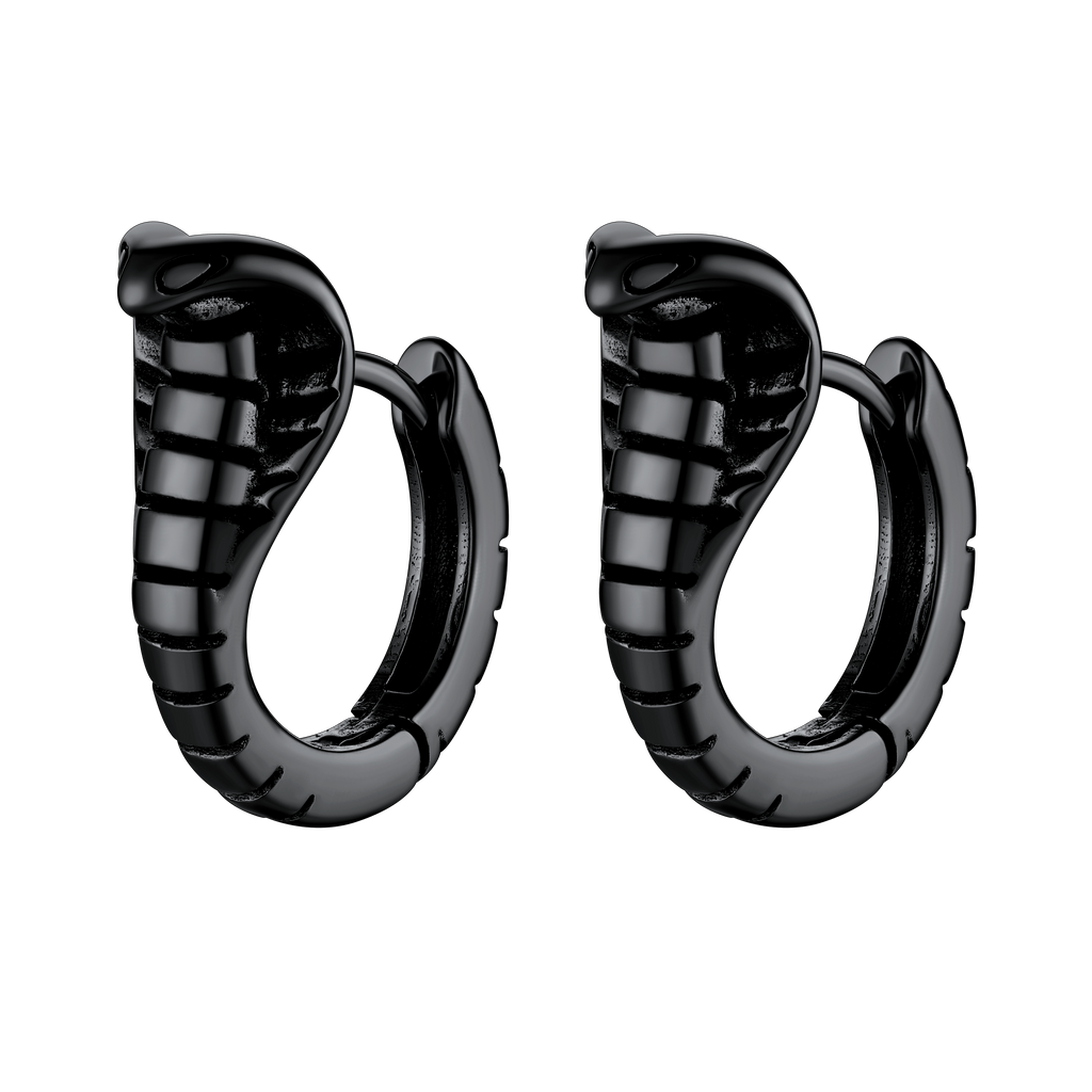 Gothic Punk Snake Hoop Earrings for Men Women