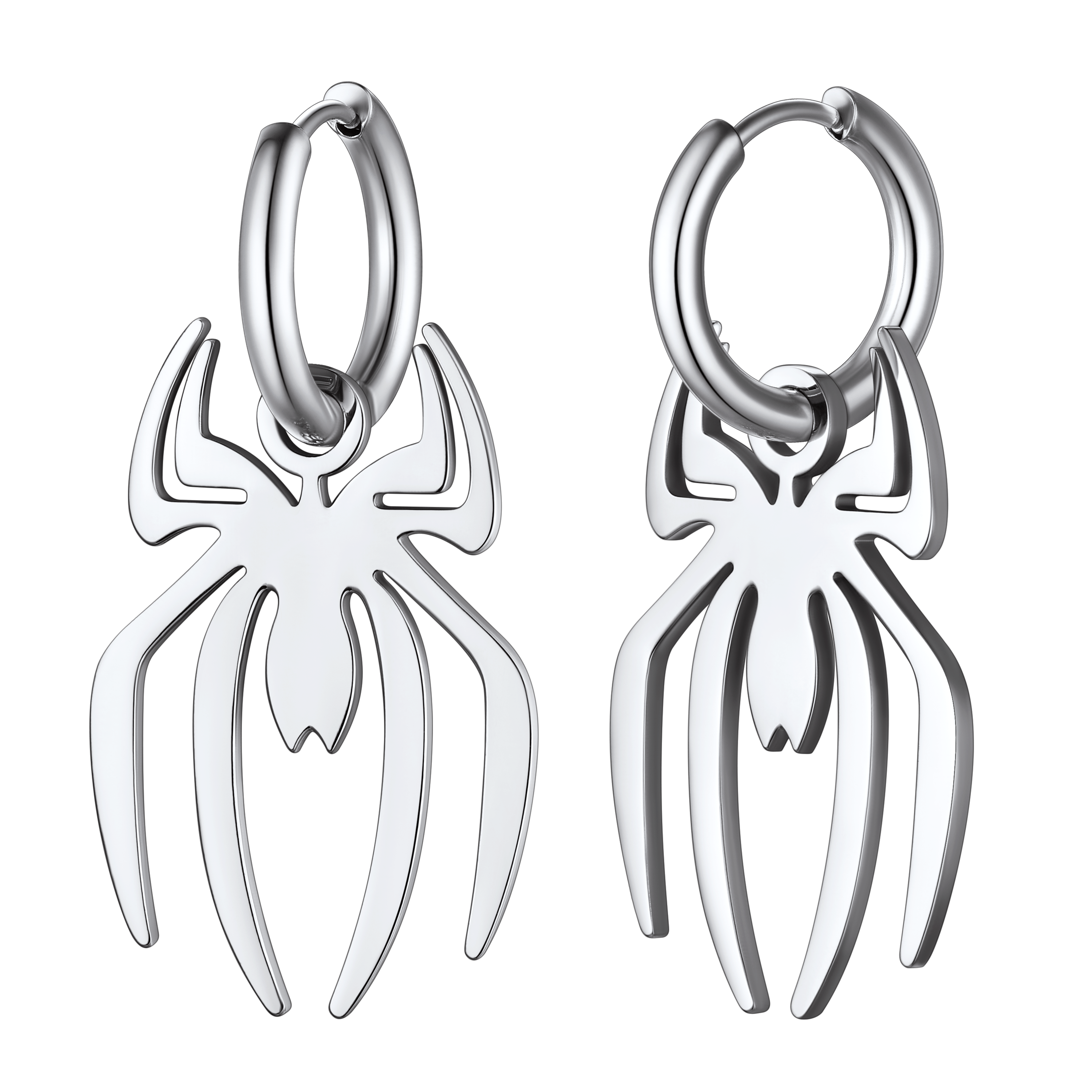 Halloween Spider Drop Hoop Earrings for Men Women