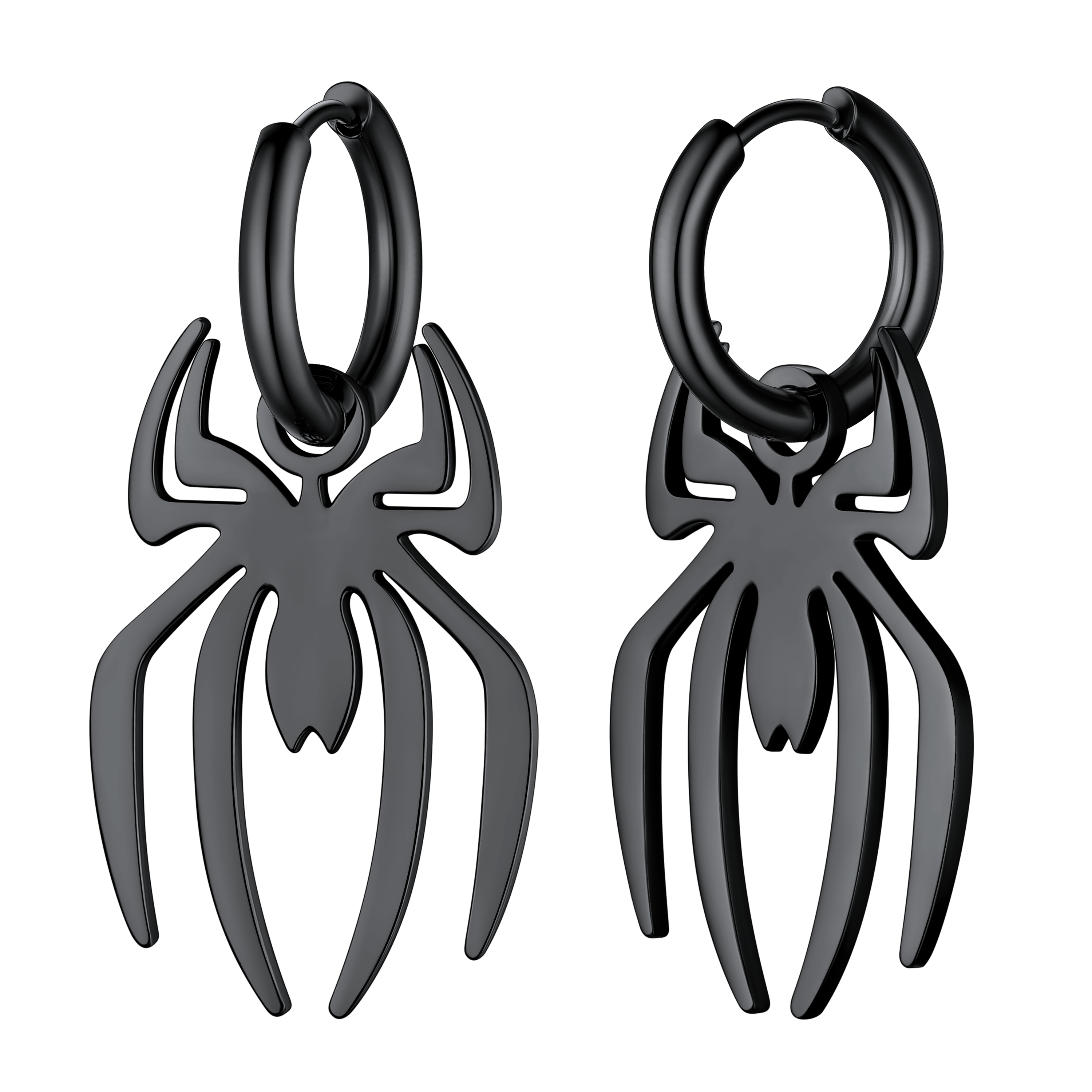 Halloween Spider Drop Hoop Earrings for Men Women