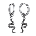 Punk Crawl Snake Drop Hoop Earrings for Men Women