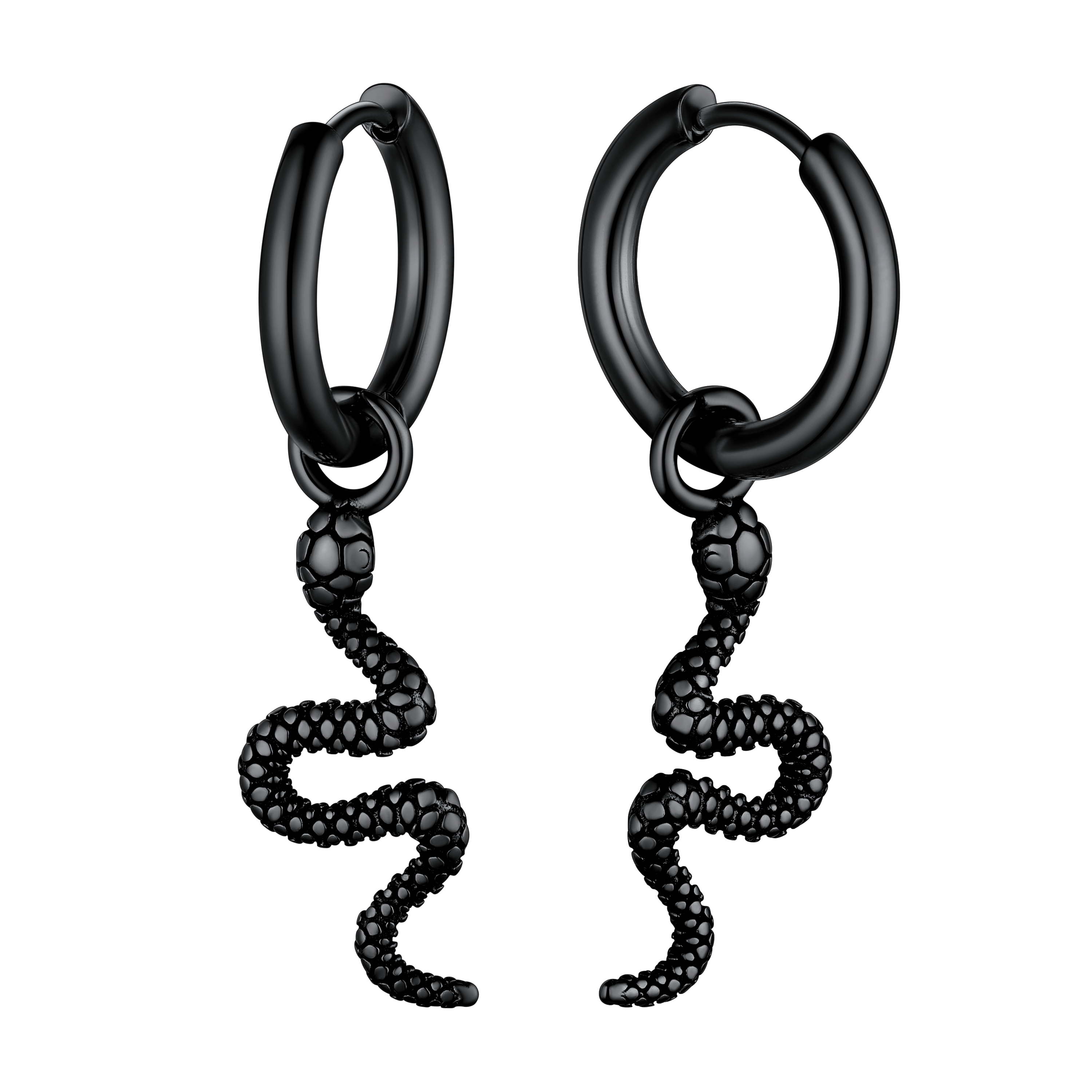 Punk Crawl Snake Drop Hoop Earrings for Men Women