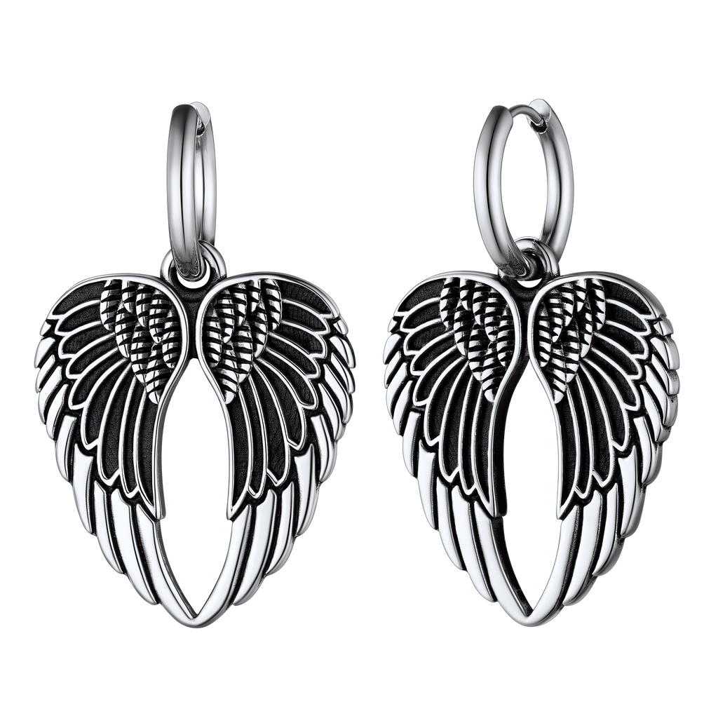 Flash Sale Punk Angel Wing Hoop Dangle Earrings for Women Men