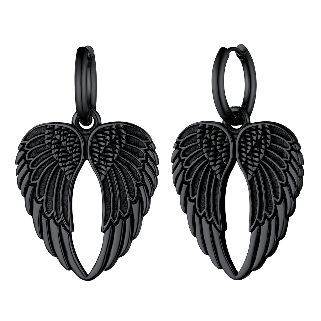 Flash Sale Punk Angel Wing Hoop Dangle Earrings for Women Men