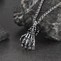 Gothic Skeleton Skull Hand Pendant Necklace