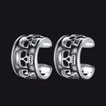 Sterling Silver Skull Ear Cuff Earrings Non-piercing for Men