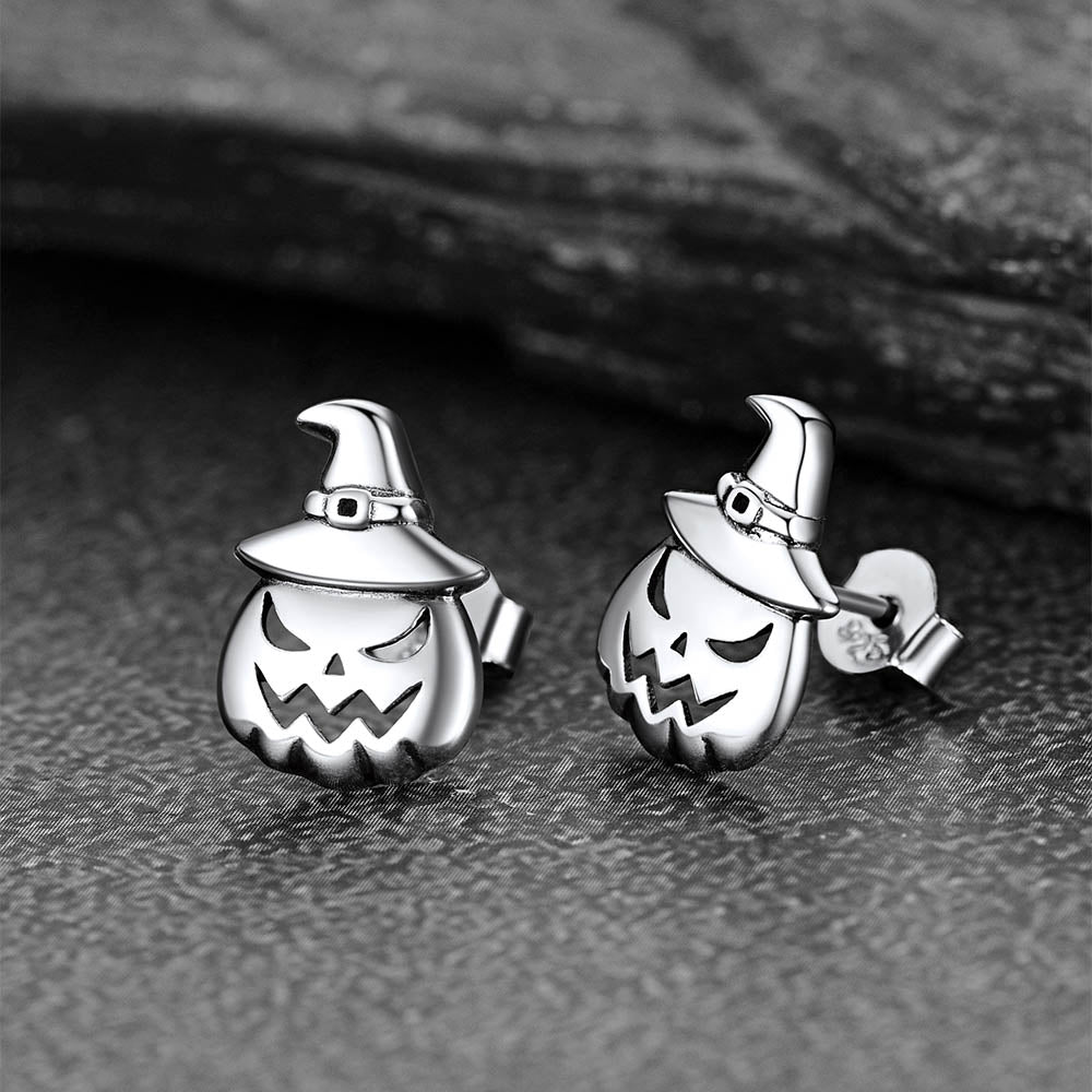 Halloween Pumpkin Earrings in Sterling Silver