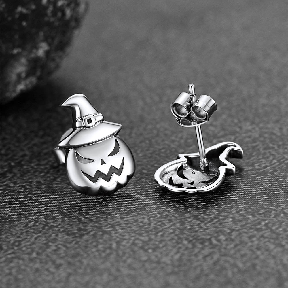 Halloween Pumpkin Earrings in Sterling Silver