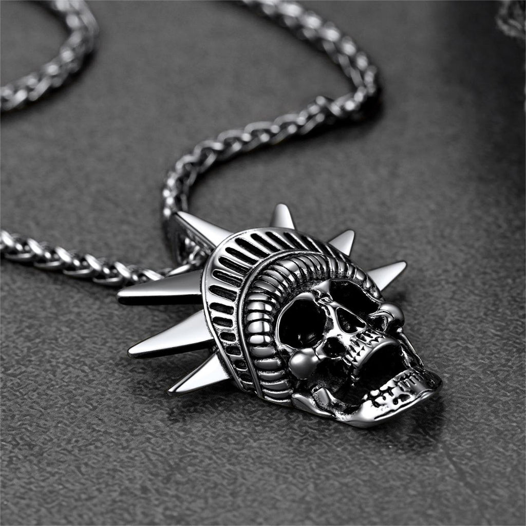 Flash Sale Gothic Statue of Liberty Skull Necklace For Men