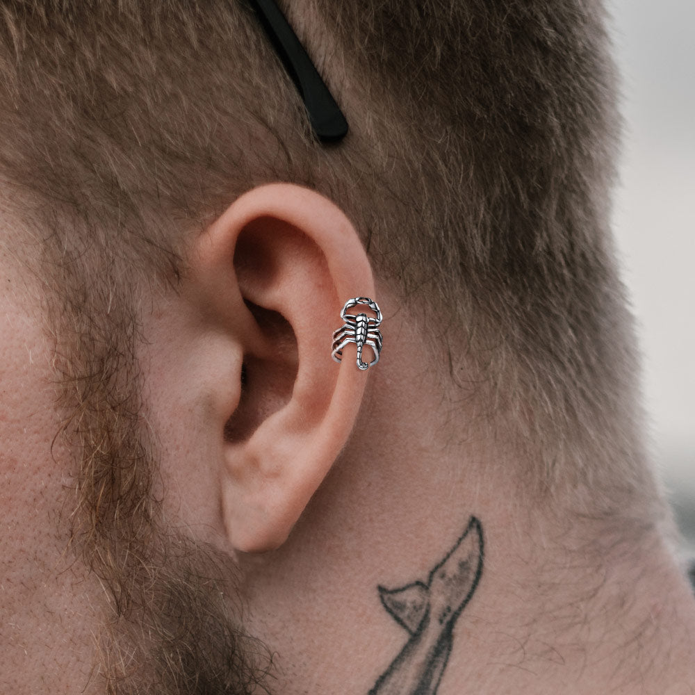 Sterling Silver Scorpion Ear Cuff for Men