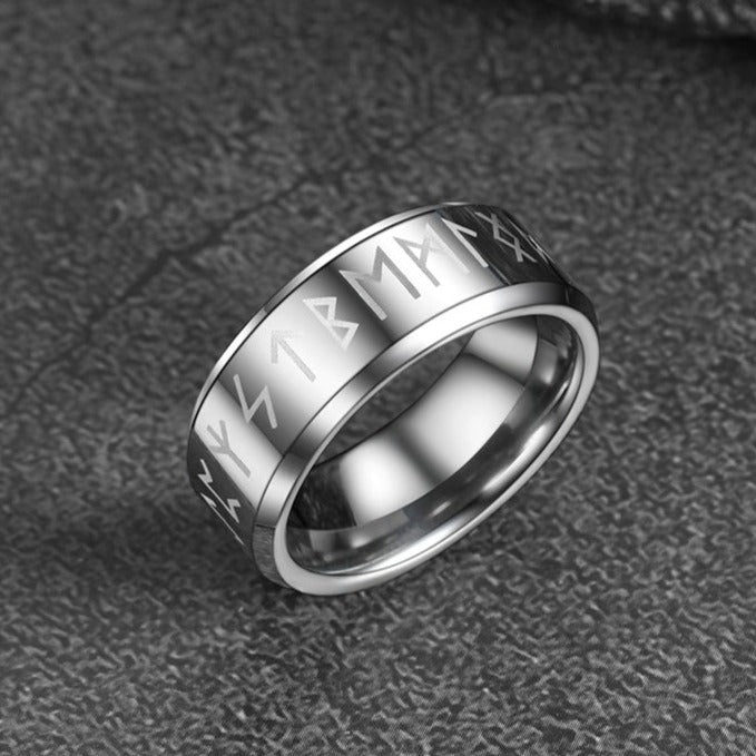 Norse Viking Runes Viking Band Ring for Men Women 8MM