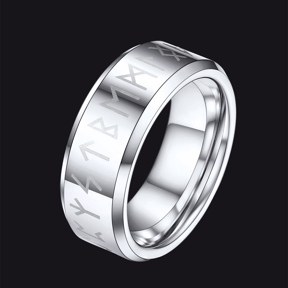 Norse Viking Runes Viking Band Ring for Men Women 8MM