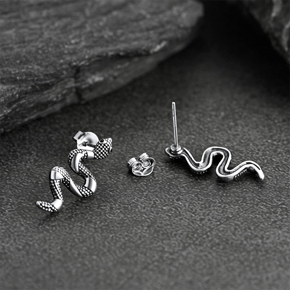 Flash Sale Sterling Silver Winding Snake Earrings Studs