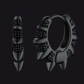 Punk Spikes and Rivets Huggie Hoop Earrings Piercing For Men Women