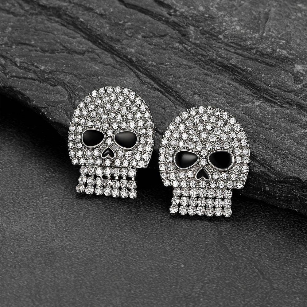 Ghost Diamond Skull Stud Earrings Halloween Gift