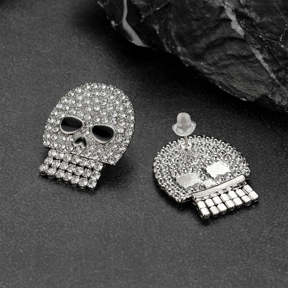 Ghost Diamond Skull Stud Earrings Halloween Gift