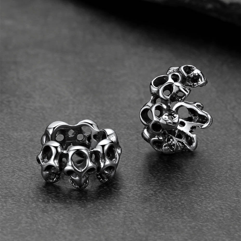 Gothic Hollow Skull Clip Ear Cuff Halloween Gift for Men