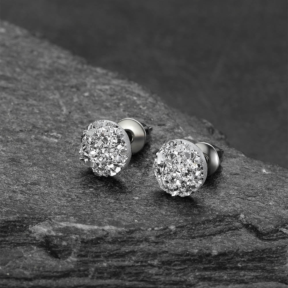 925 Sterling Silver Diamond Stud Earrings for Men Women