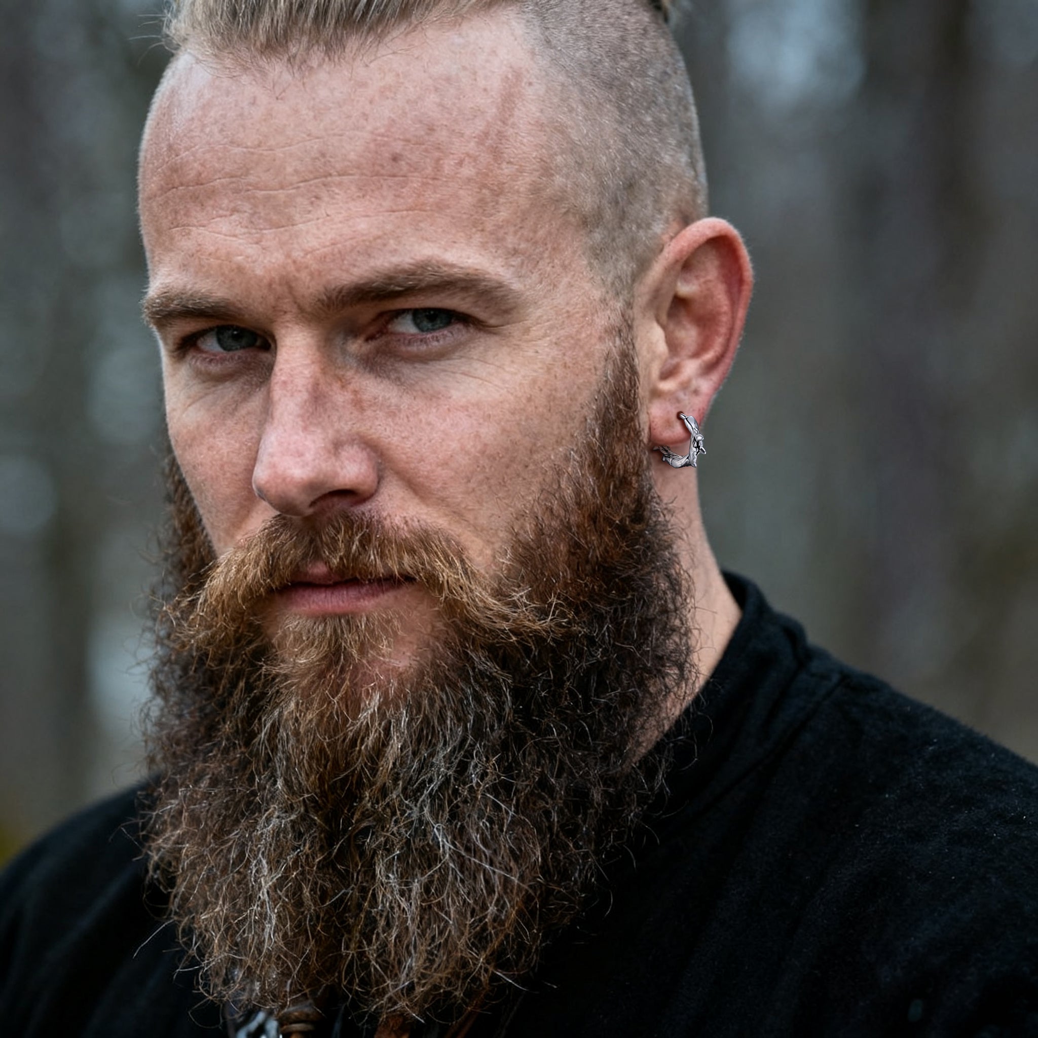 Punk Spike Thorns Huggie Hoop Earrings for Men