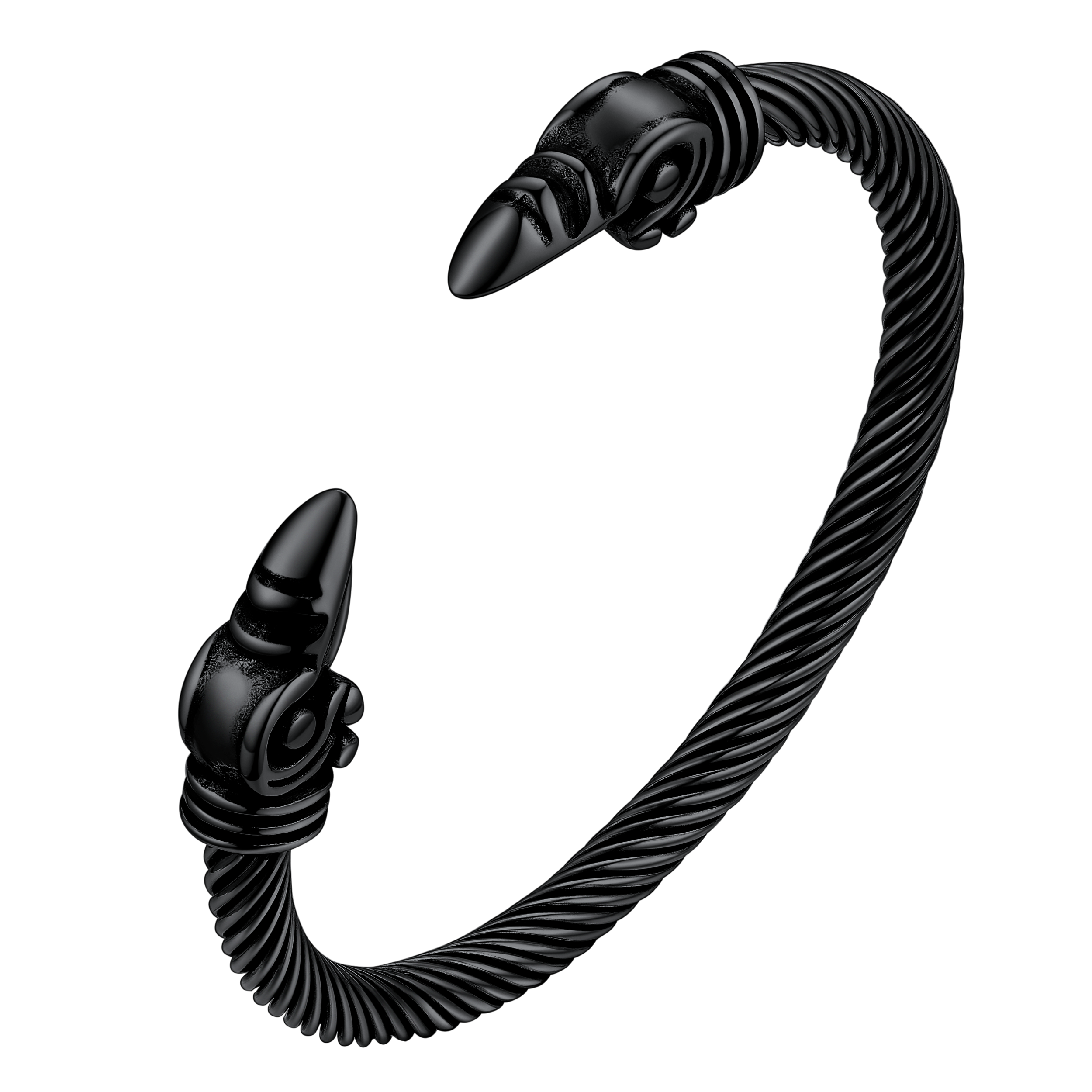FaithHeart Viking Raven Cuff Bracelet Bangle for Men