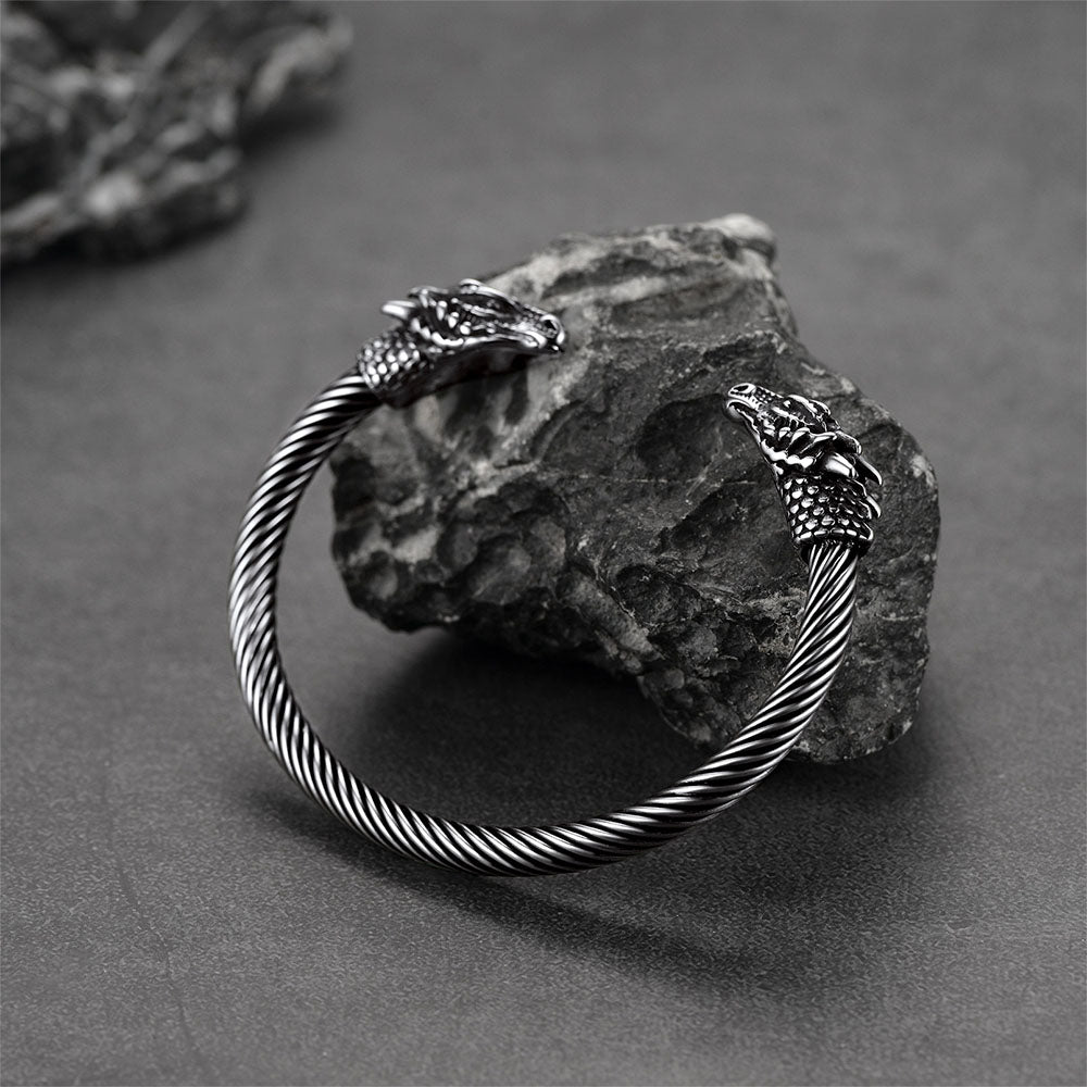 Dragon Head Bracelet Arm Ring Cuff Bangle For Men