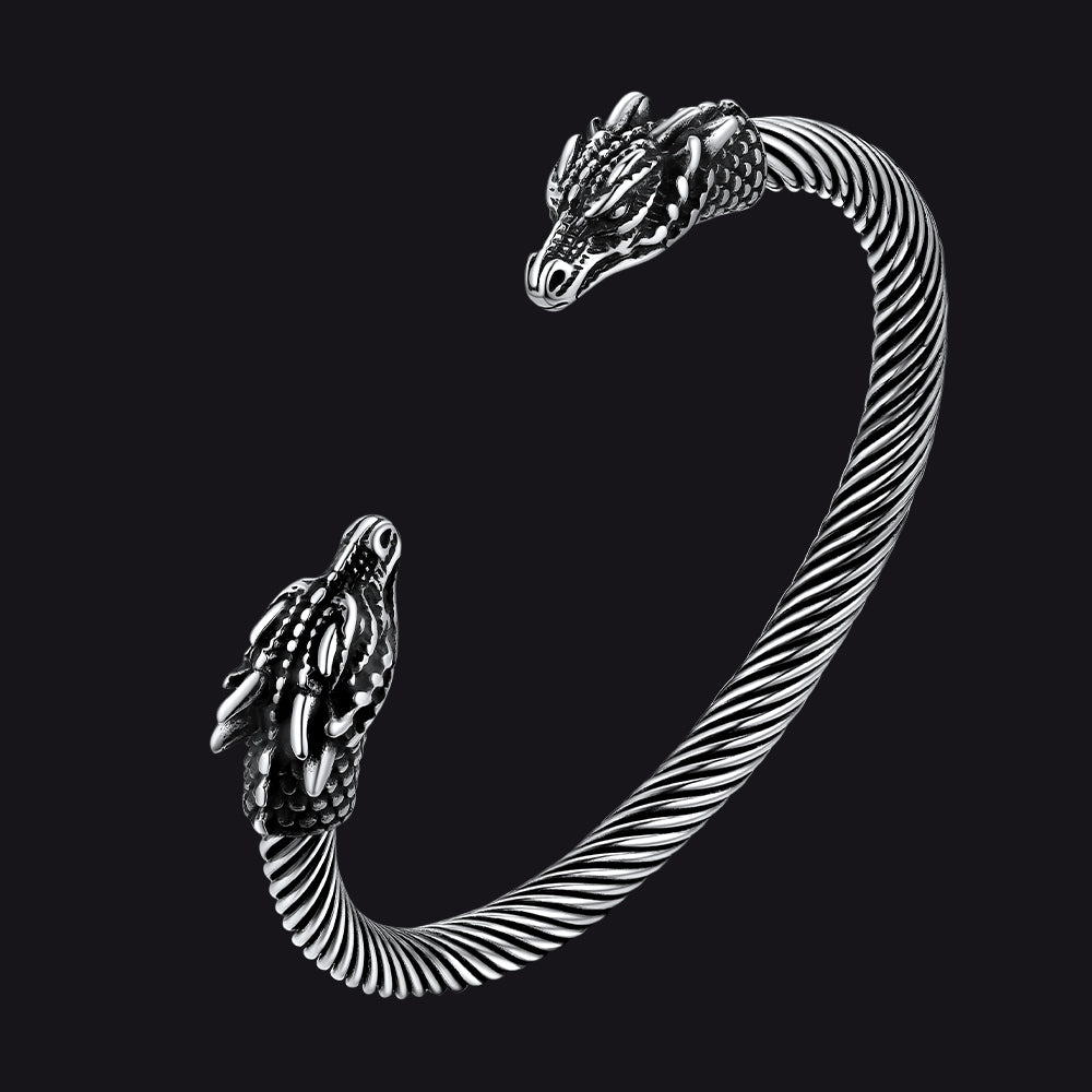 Dragon Head Bracelet Arm Ring Cuff Bangle For Men