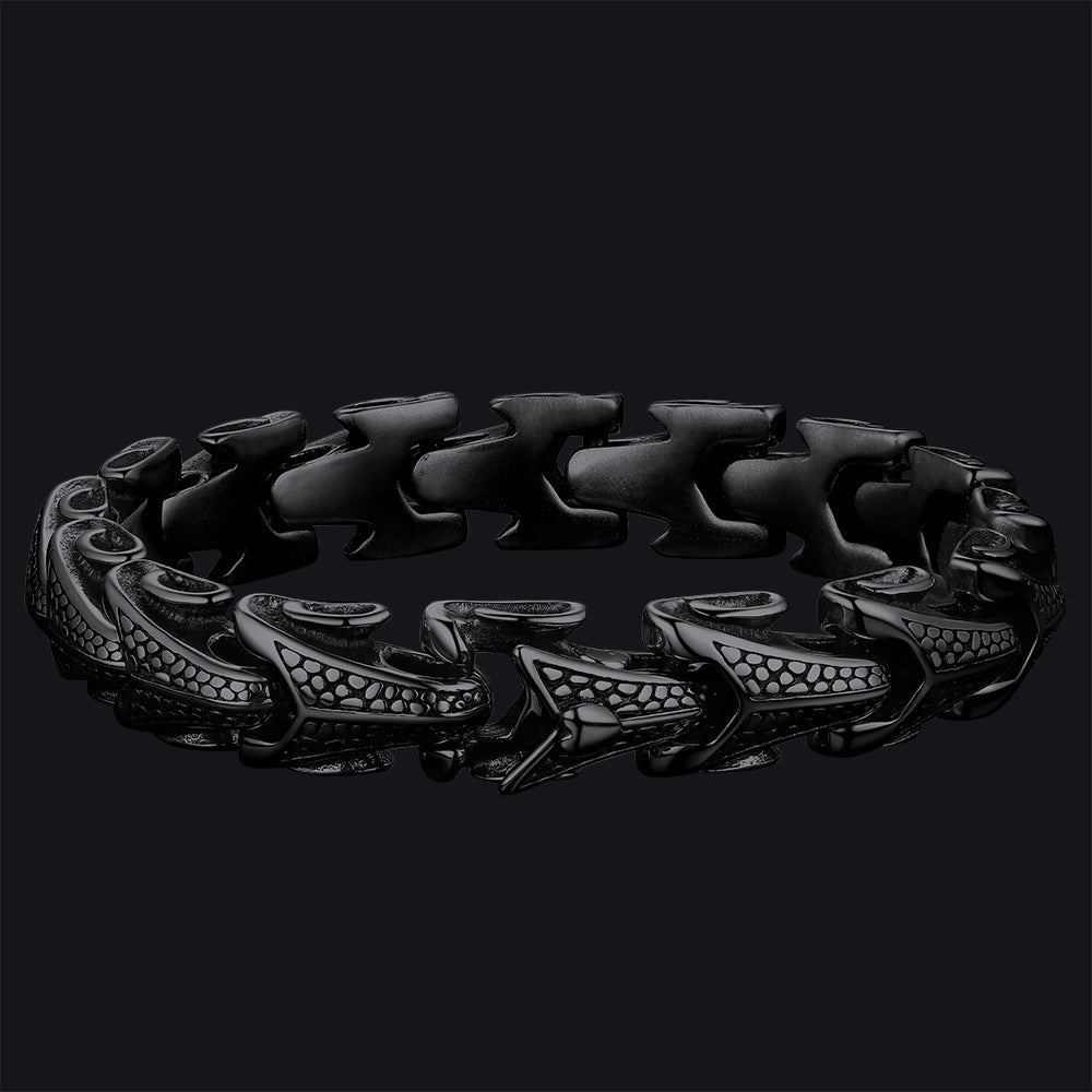Chunky Dragon Chain Bracelet for Men in Stainless Steel