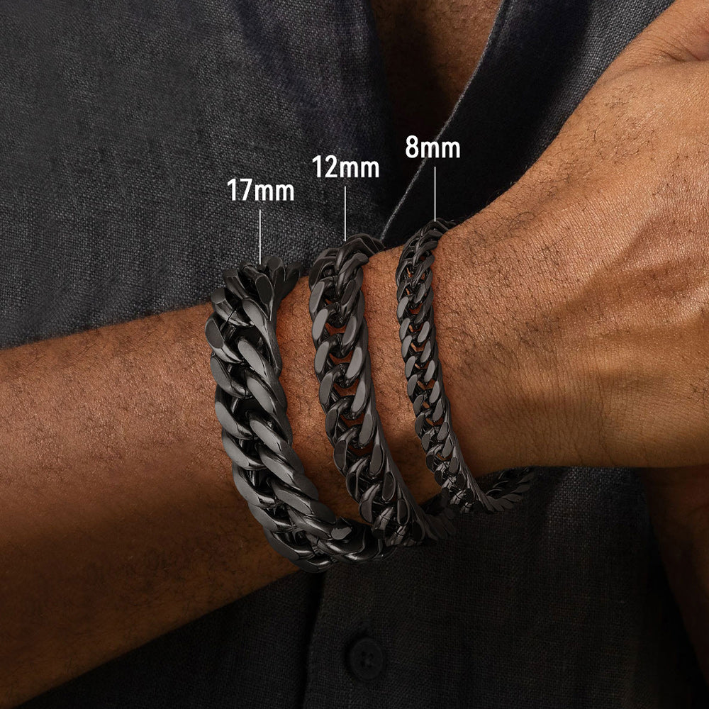 Thick Cuban Link Bracelet for Men in Stainless Steel
