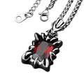Gothic Crystal Ruby Dragon Claw Necklace for Men