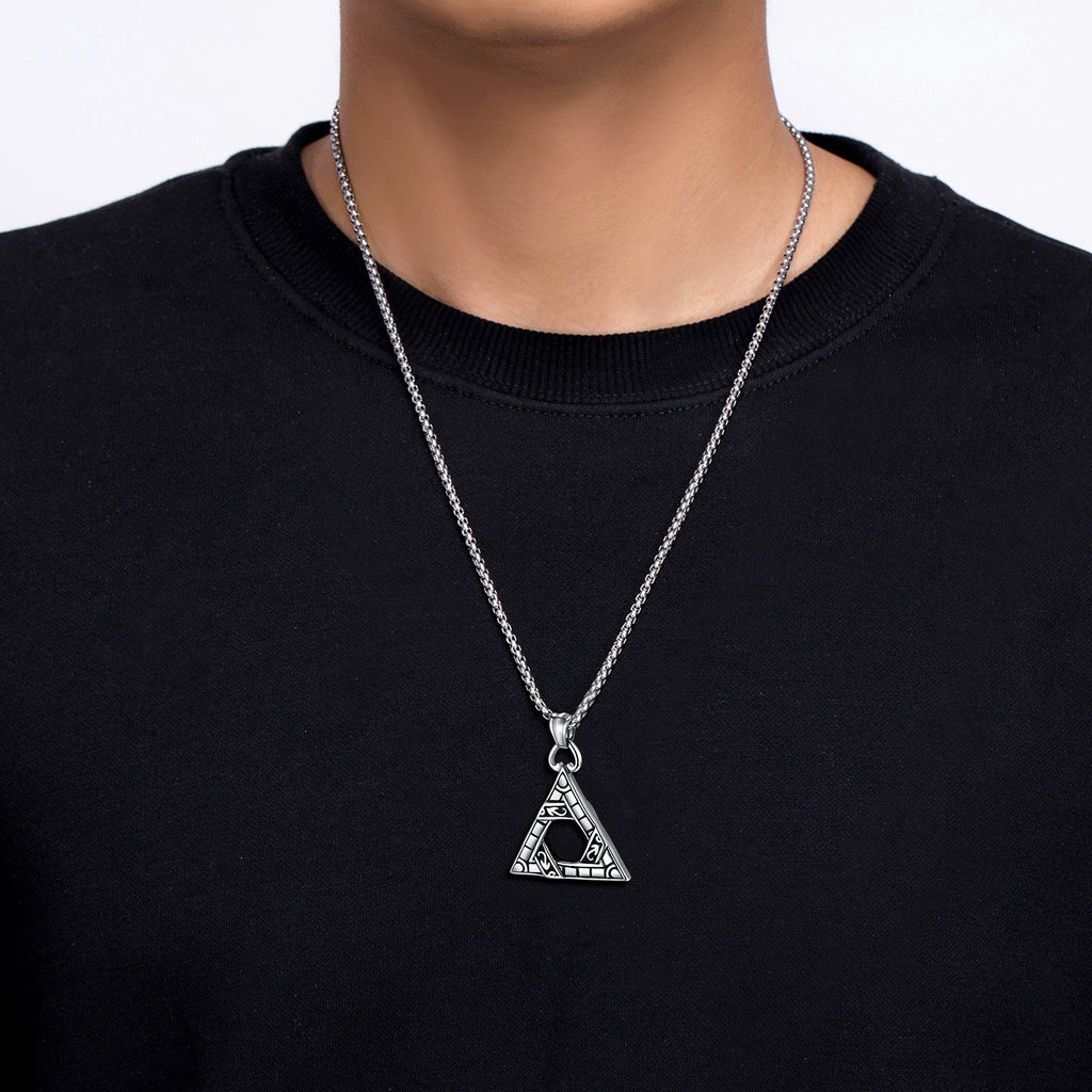 Flash Sale Gothic Triangle Necklace Pendant Necklace for Man