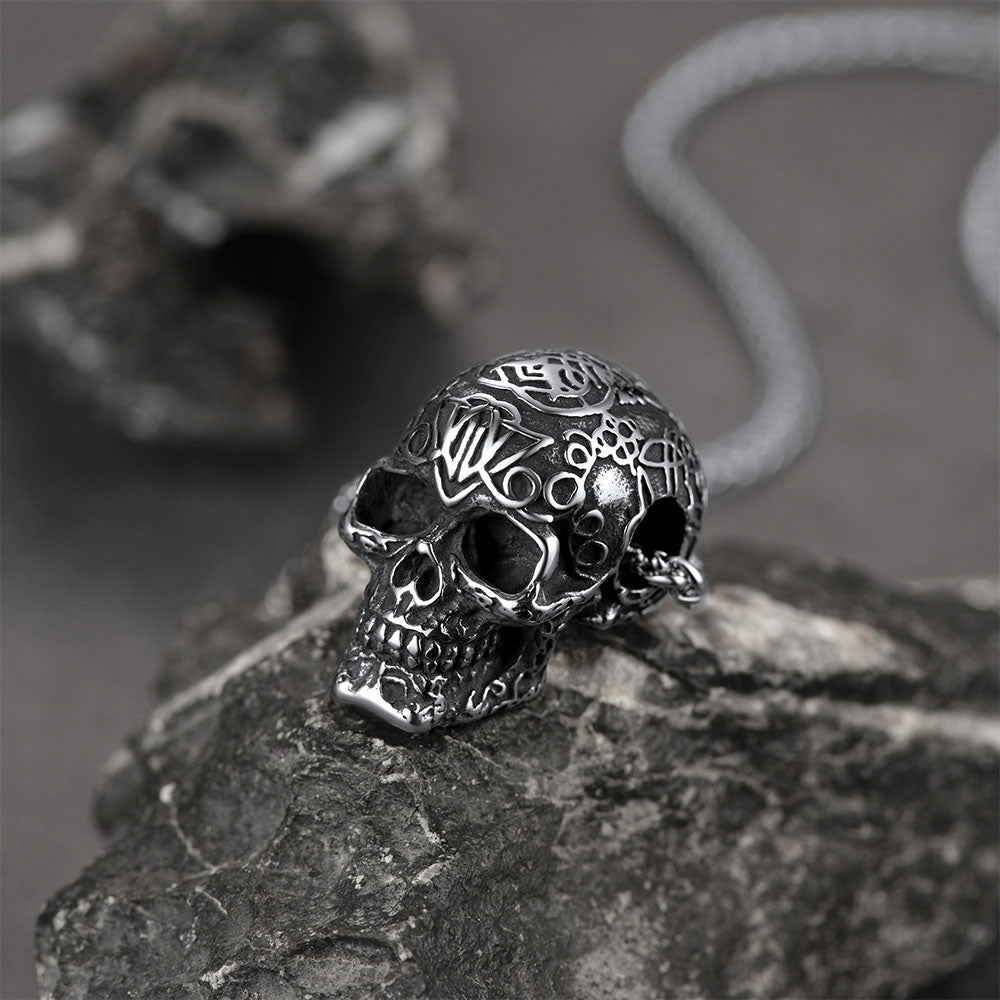 Gothic Skull Pendant Necklace For Men