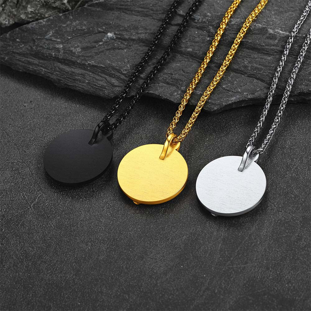 Customized Engraved Photo Necklace with Skull for Men Women