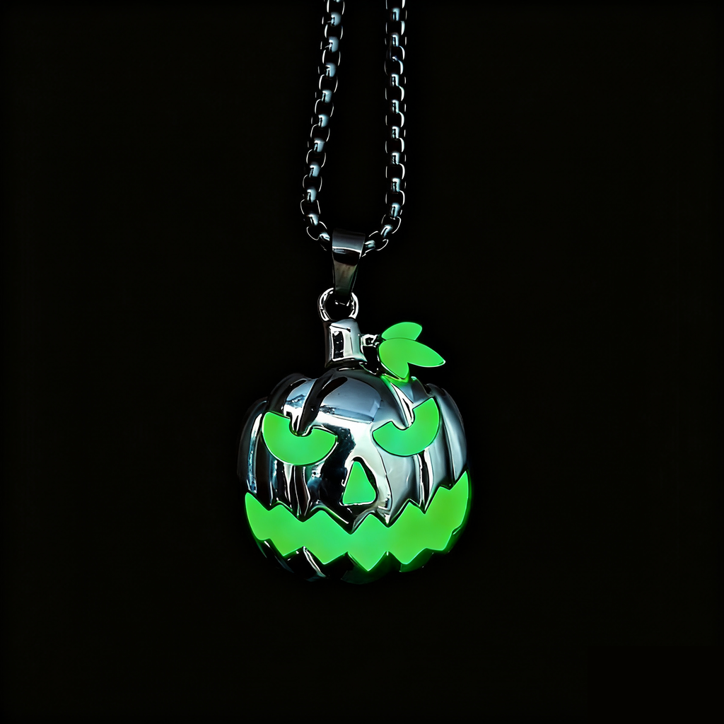 Halloween Glow in the Dark Pumpkin Pendant Necklace Gift