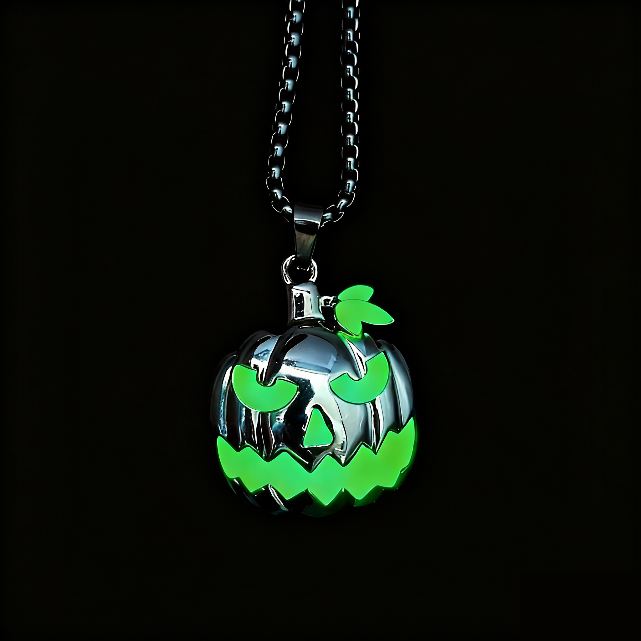 Halloween Glow in the Dark Pumpkin Pendant Necklace Gift