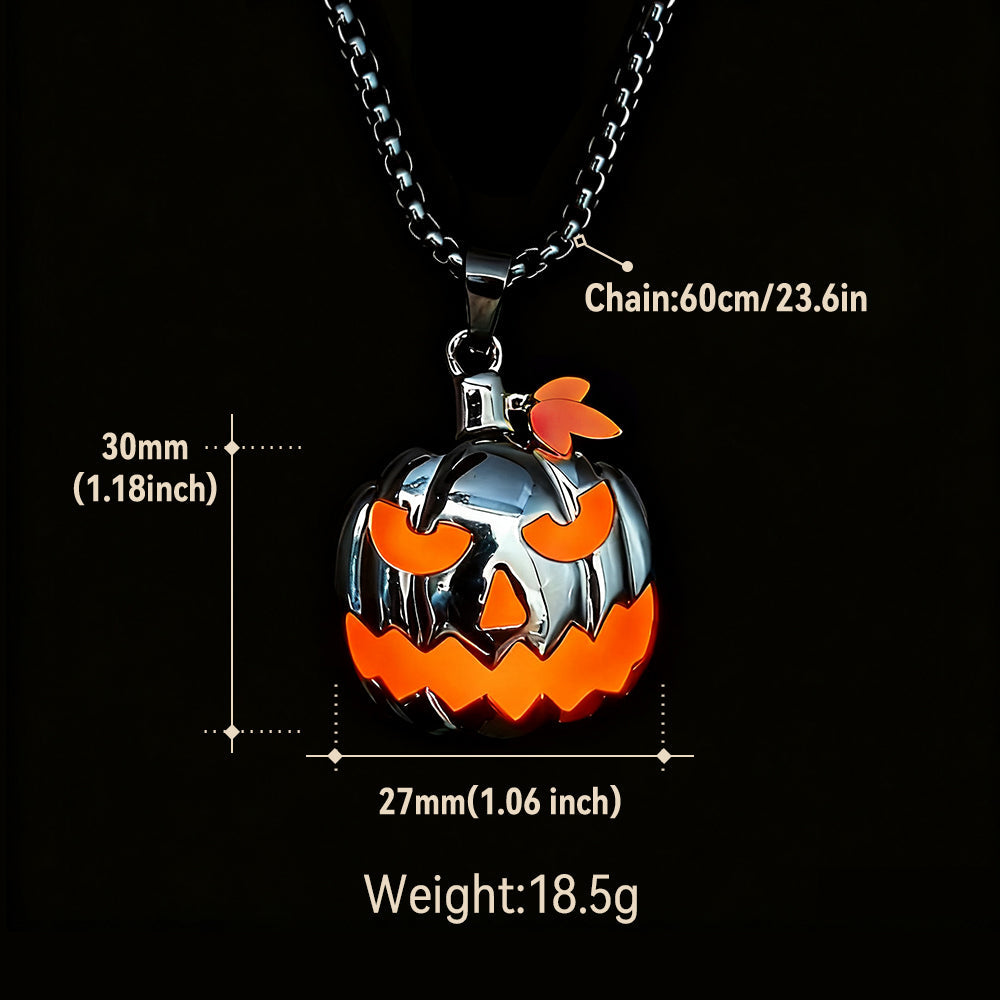 Halloween Glow in the Dark Pumpkin Pendant Necklace Gift