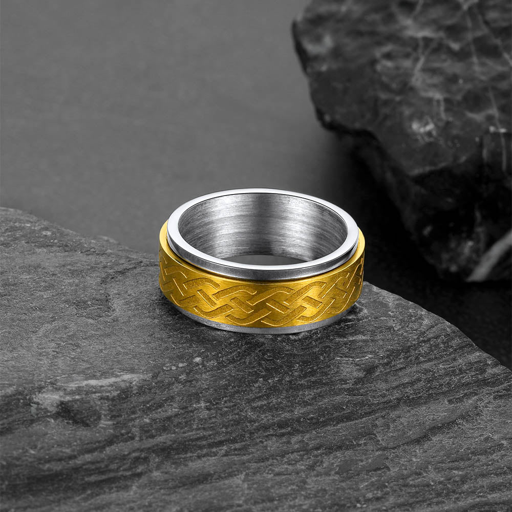 Celtic Knot Spinner Ring Anxiety Rotatable Ring For Men