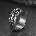Stainless Steel Norse Viking Runes Band Ring for Men