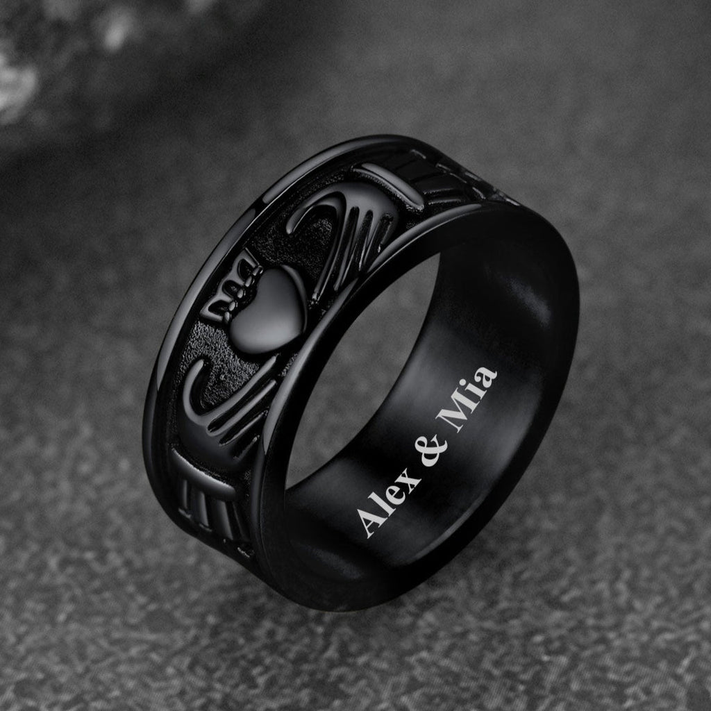 Celtic Claddagh Love Wedding Band Ring for Men Women