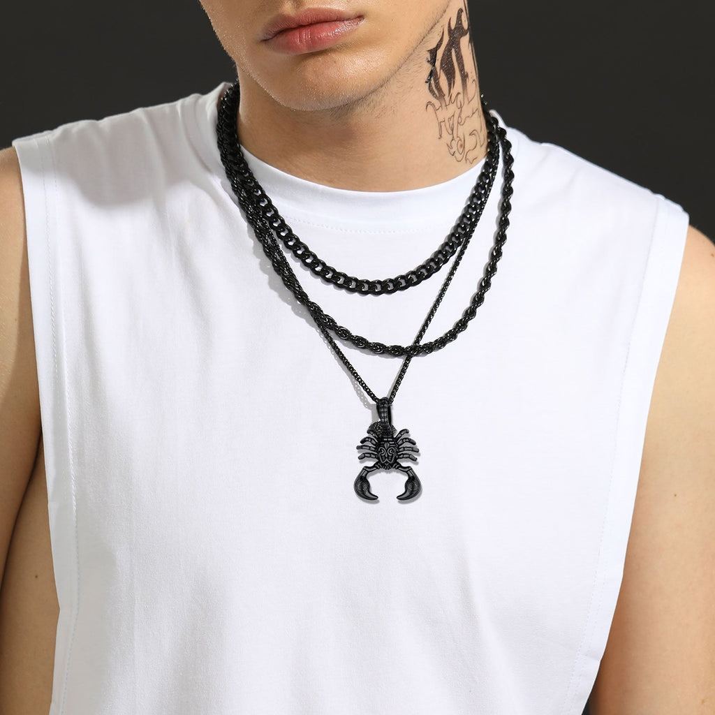 Celtic Knot Scorpion Pendant Necklace for Men