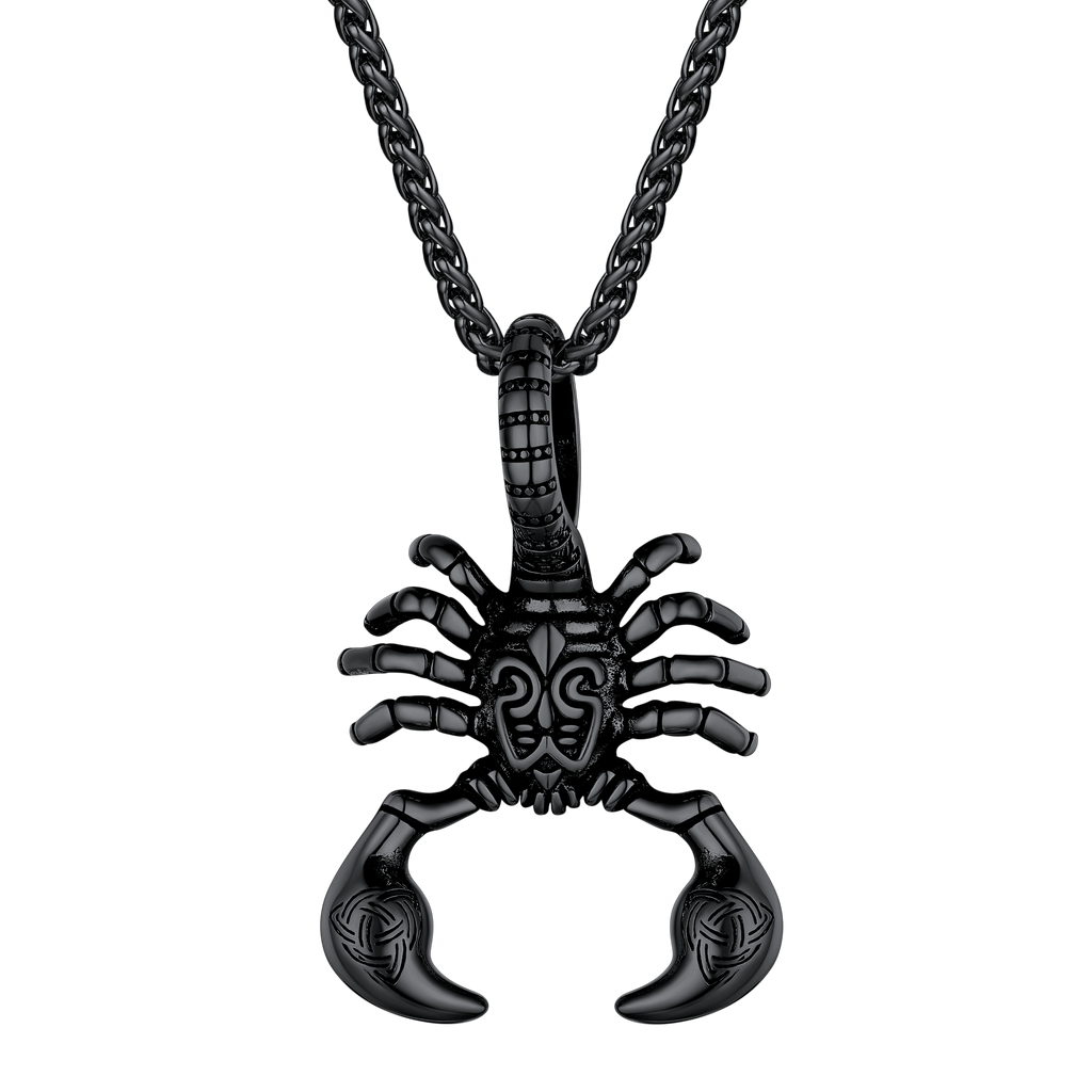 Celtic Knot Scorpion Pendant Necklace for Men