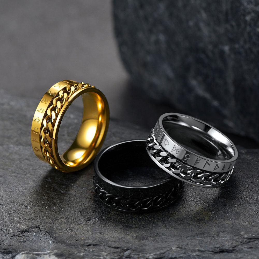 Viking Spinner Fidget Anxiety Ring for Men Women