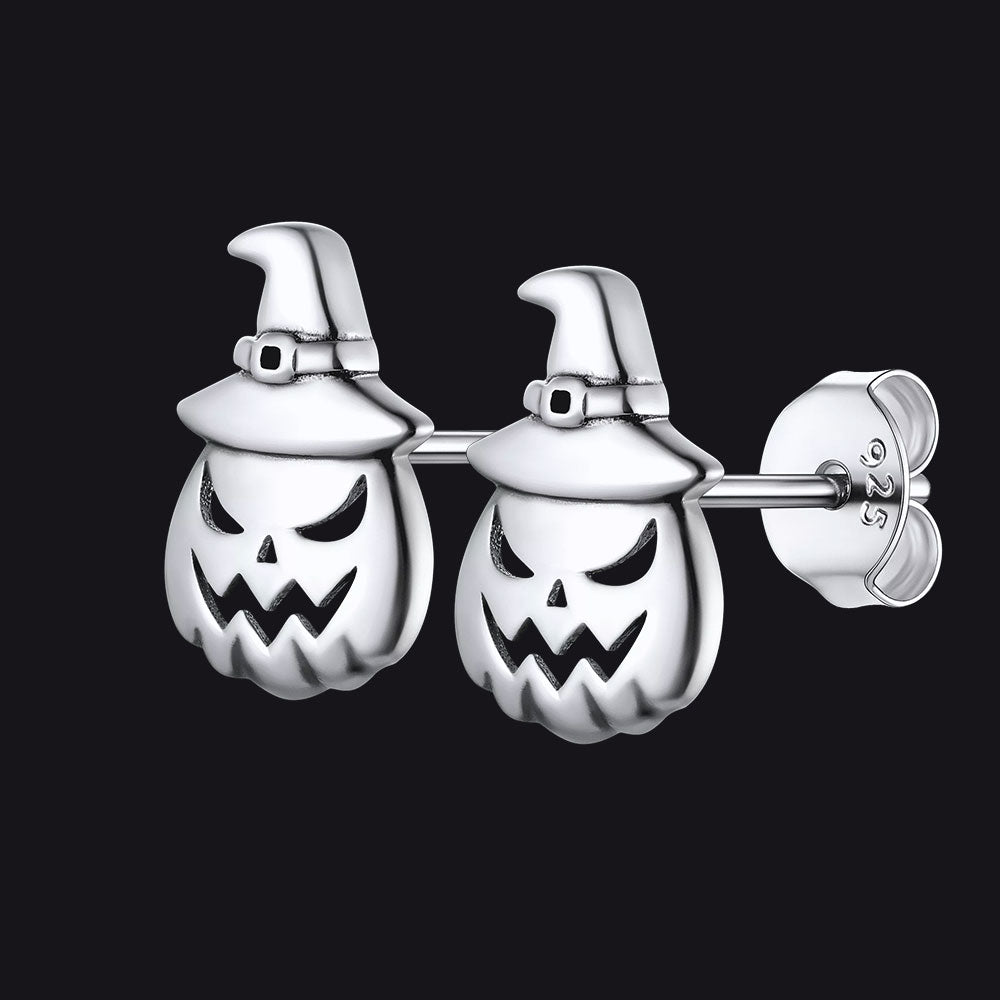 Halloween Pumpkin Earrings in Sterling Silver