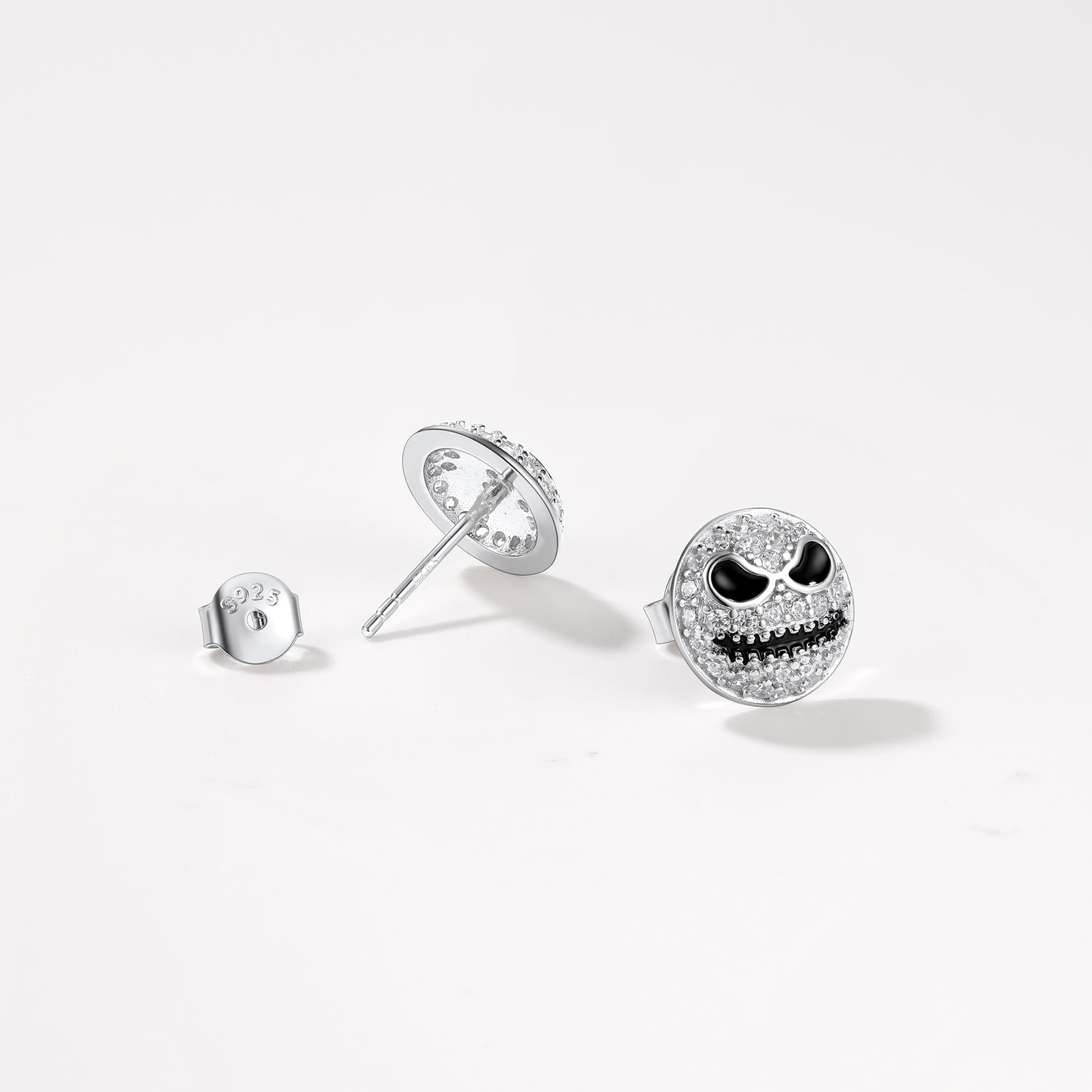Halloween Jack Skellington Earrings For Men in Sterling Silver