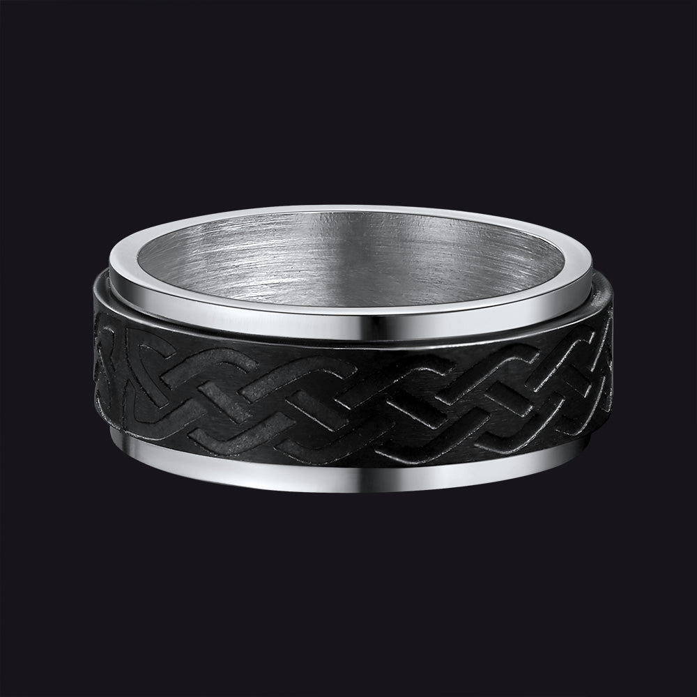 Celtic Knot Spinner Ring Anxiety Rotatable Ring For Men