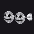 Halloween Jack Skellington Earrings For Men in Sterling Silver