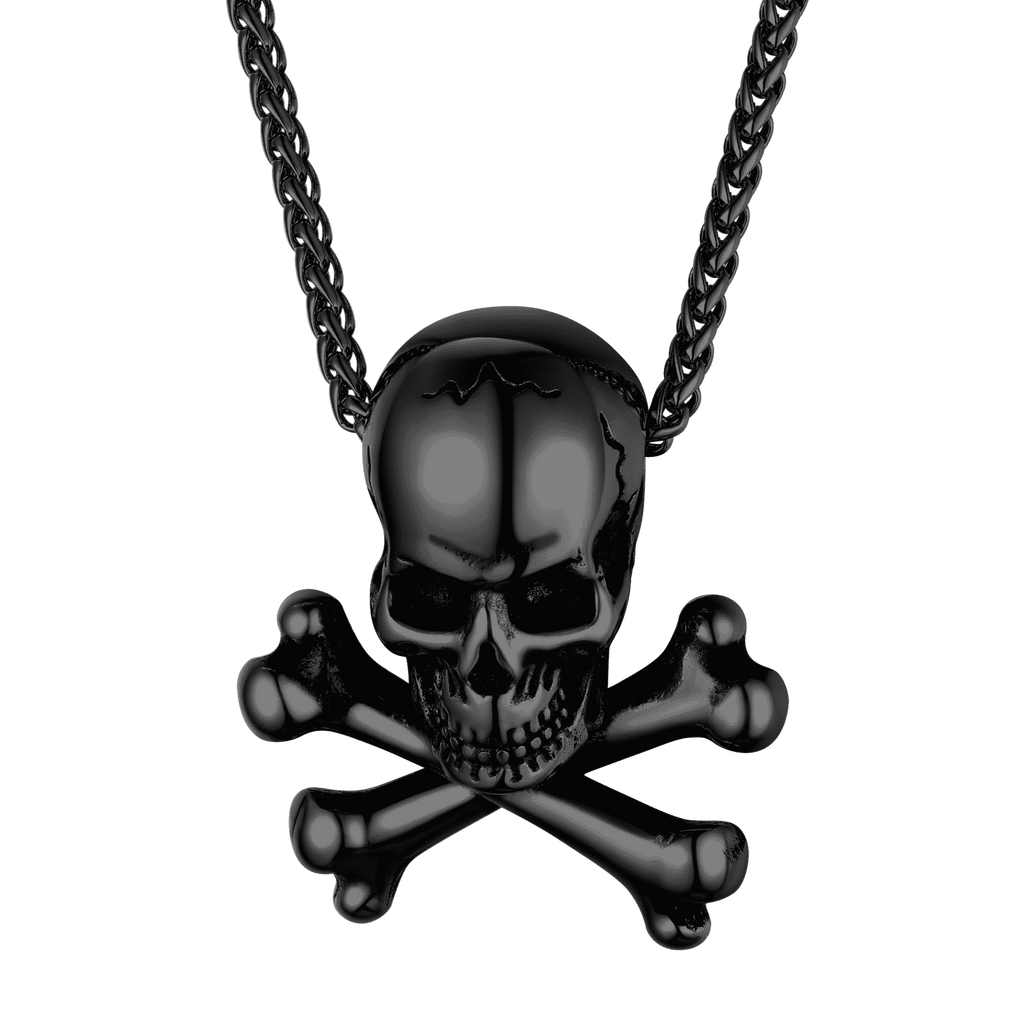 Gothic Pirate Skull Crossbones Necklace For Men